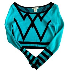 Arden B Knit Crop Top With Zipper Detail